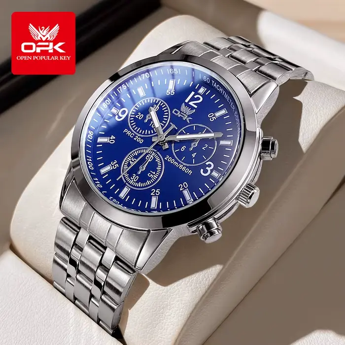 Montre OPK 6015 Design Classique Bracelet Acier Luxe Haut de Gamme Numérique Lumineuse Occasions Spéciales Homme Femme