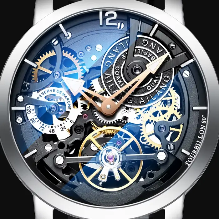 AILANG Montre automatique à tourbillon de conception originale pour homme