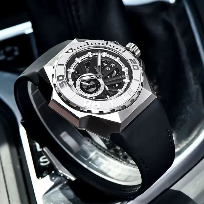 PAGANI DESIGN hommes montre-bracelet mécanique haut de gamme 100M étanche squelette montres automatiques de luxe montre