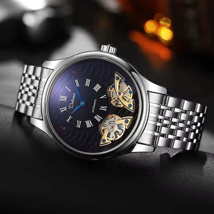 Nouvelles montres pour hommes Tourbillon montre mécanique creuse