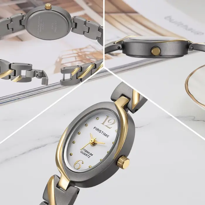 Montre BERNY en titane pour femmes, mouvement Quartz, résistante à l'eau, élégante et décontractée pour toutes les occasions