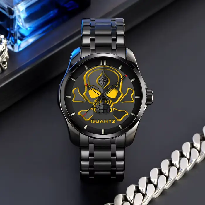 Montre Quartz Décontractée et Tendance pour Homme, Style Moderne, Étanche, Bracelet Acier Inoxydable, Idéal Pour Occasions Spéciales, Polyvalente, Parfait Pour Soi-même Ou Comme Cadeau