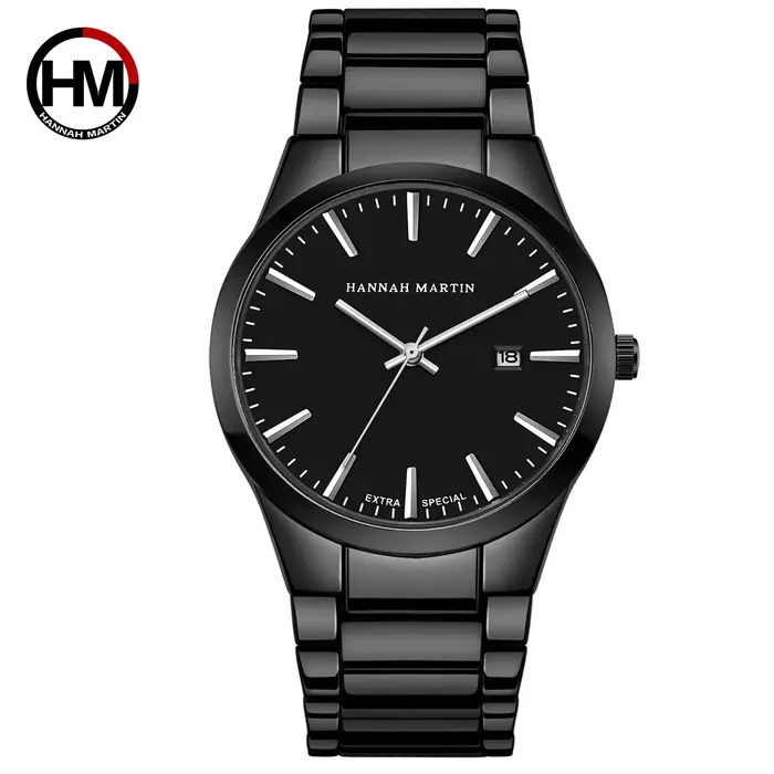 Montre pour hommes en acier inoxydable mouvement à Quartz Original 41mm cadran noir