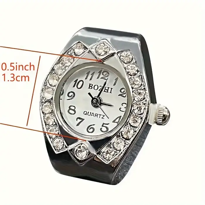 Montre à anneau quartz diamant pour hommes et femmes trois yeux élégante à offrir pour occasions spéciales
