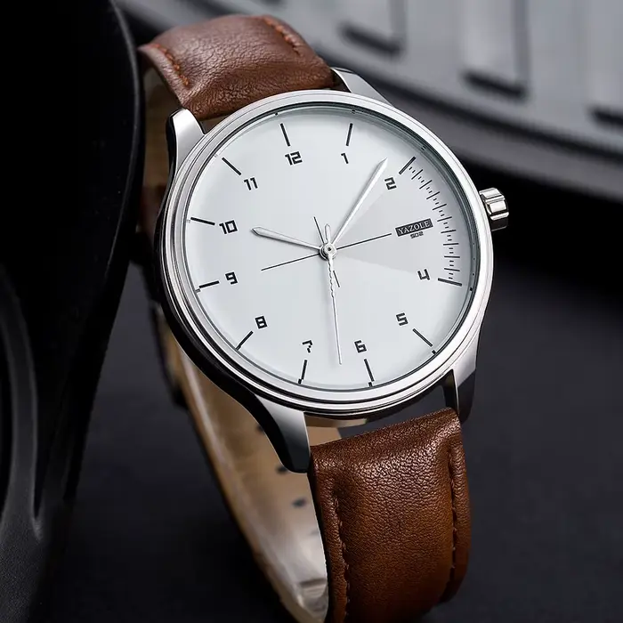 YAZOLE Top marque Montre de luxe pour hommes en cuir montres à Quartz