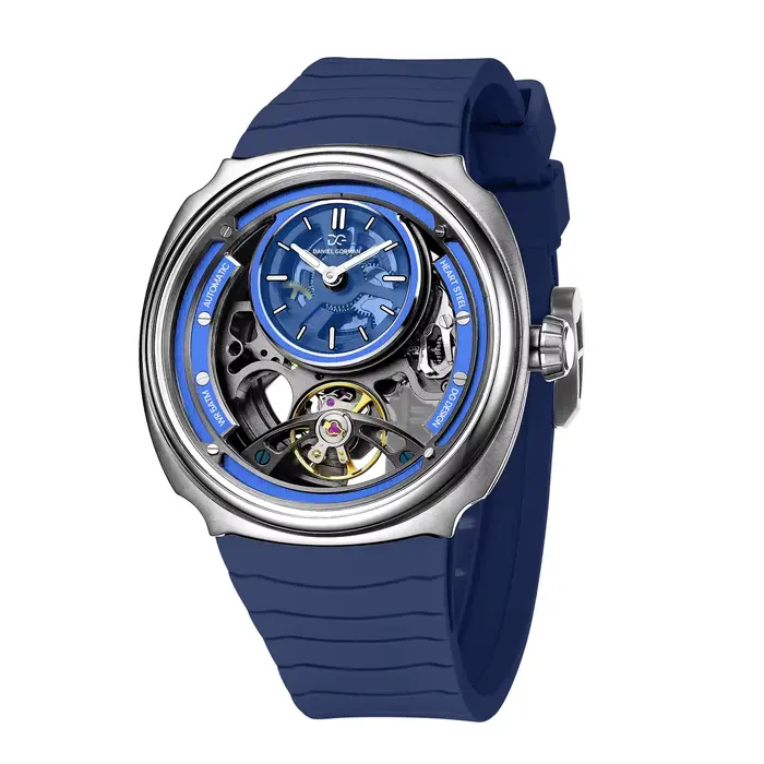 DANIEL GORMAN montre mécanique automatique squelette de luxe pour hommes montre-bracelet lumineuse étanche en acier inoxydable