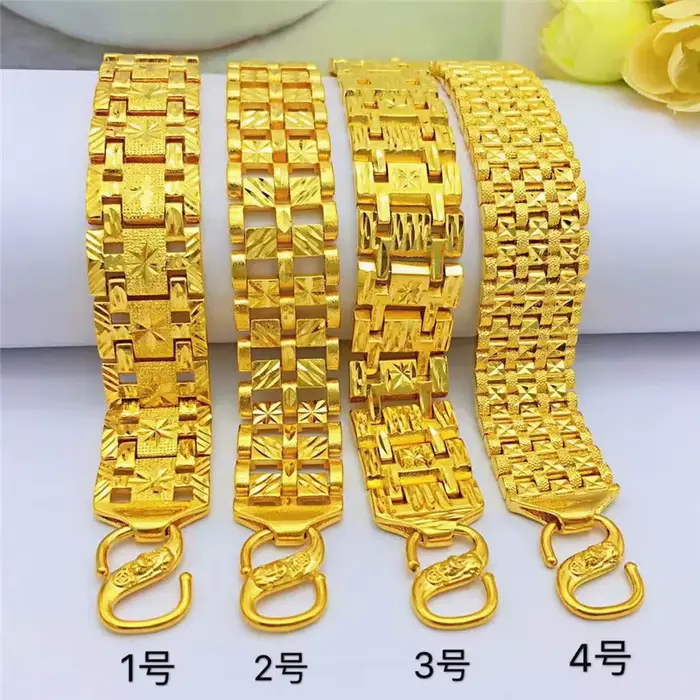 Bracelet en laiton plaqué or pour hommes
