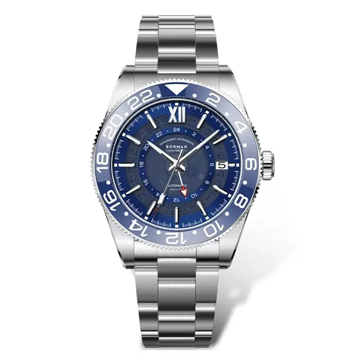 Borman BM3823 hommes montres automatiques de luxe GMT montre-bracelet mécanique 10ATM étanche saphir