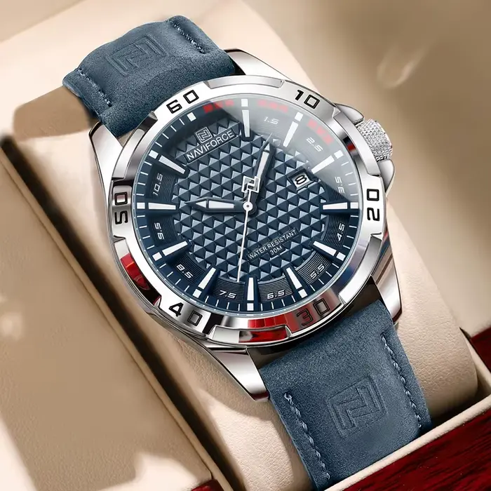 Montre NAVIFORCE à Quartz Hommes Sport Robuste Bracelet en Cuir Occasions Spéciales Aventuriers