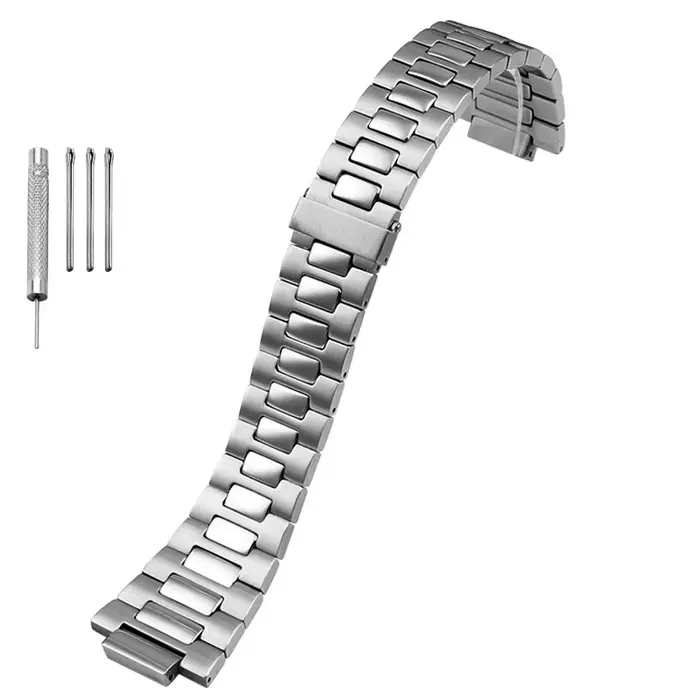 Bracelet de montre en acier petconvexe Hi-Q, bracelet en métal argenté, rose, or, Patek Philippe Nau