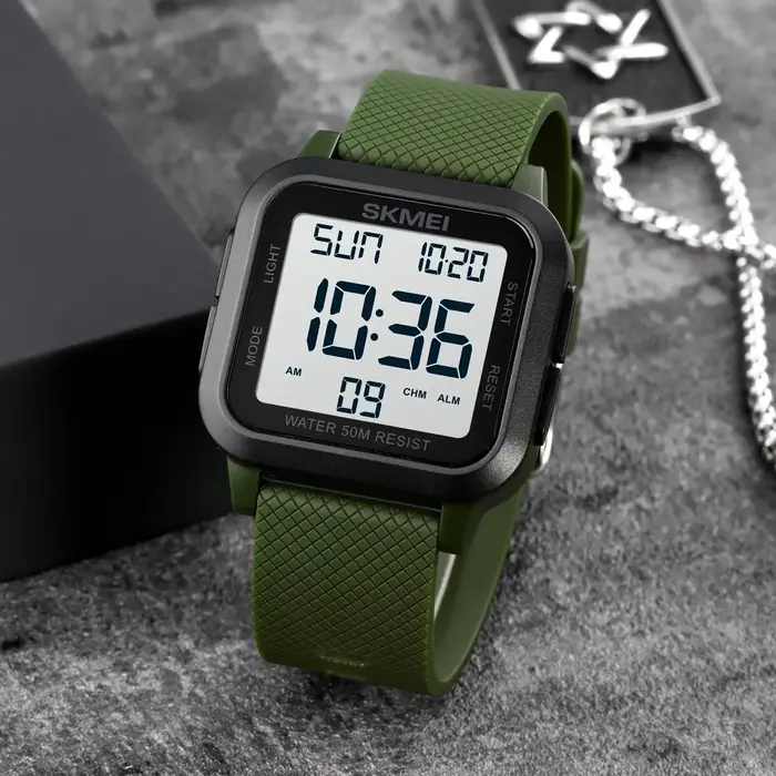 Hommes alarme Chrono horloge 5Bar étanche montres militaires LED affichage choc montre numérique reloj hombre Sport de