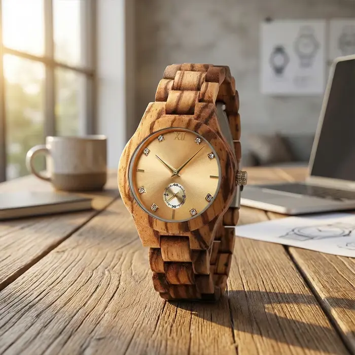 Montres en bois, montre en bois faite à la main, montre en bois à quartz pour femmes