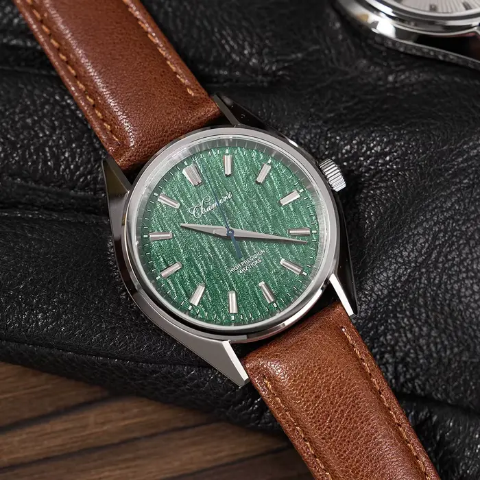 Chameri Nouvelle Montre à Quartz GS05 Mouvement à Seconde Flottante VH31 Montres Vintage 40mm Étanche 50m Verre Saphir Montre-Bracelet Homme
