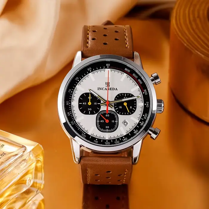 INCASEDA chronographe 42mm mouvement à quartz multifonctionnel série de luxe pour hommes montre