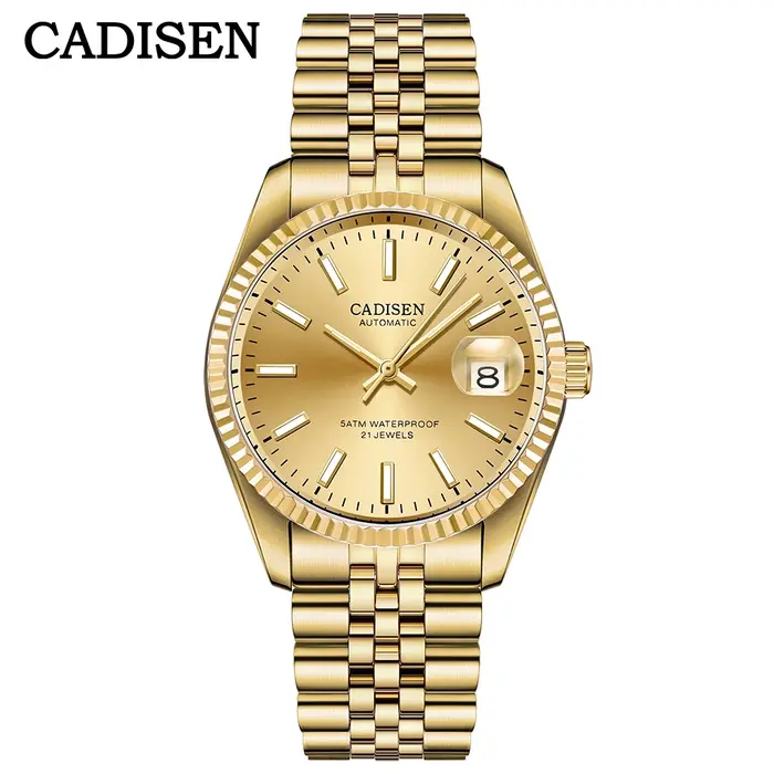 Montre mécanique pour homme Cadisen avec affichage lumineux en acier