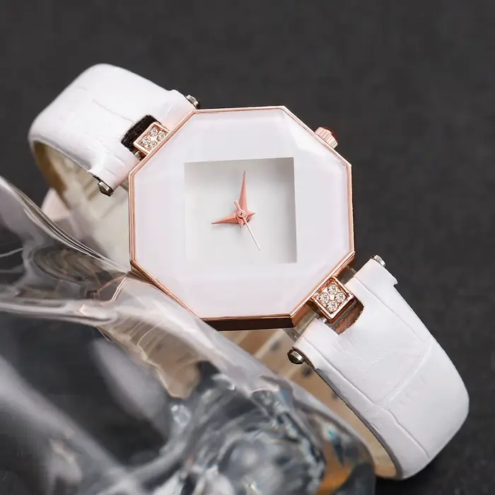 2 pièces mode femmes montres bracelet en cuir décontracté analogique montre à Quartz perles