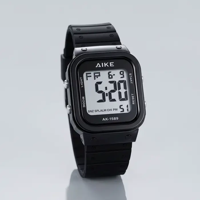 Montre-réveil numérique, montre de sport numérique avec chronomètre, affichage de la date et du jour
