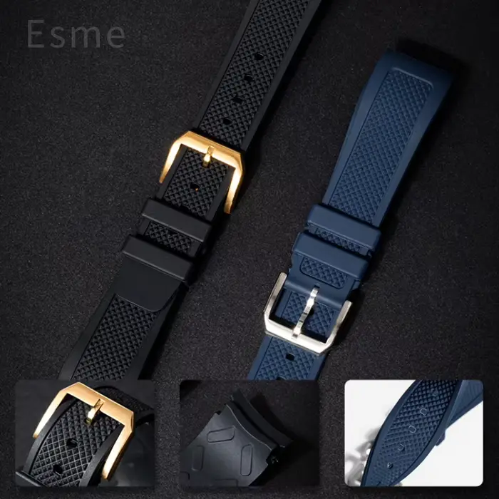 Bracelet de montre en silicone incurvé pour montres IWC série Portugaise occasions sportives et formelles