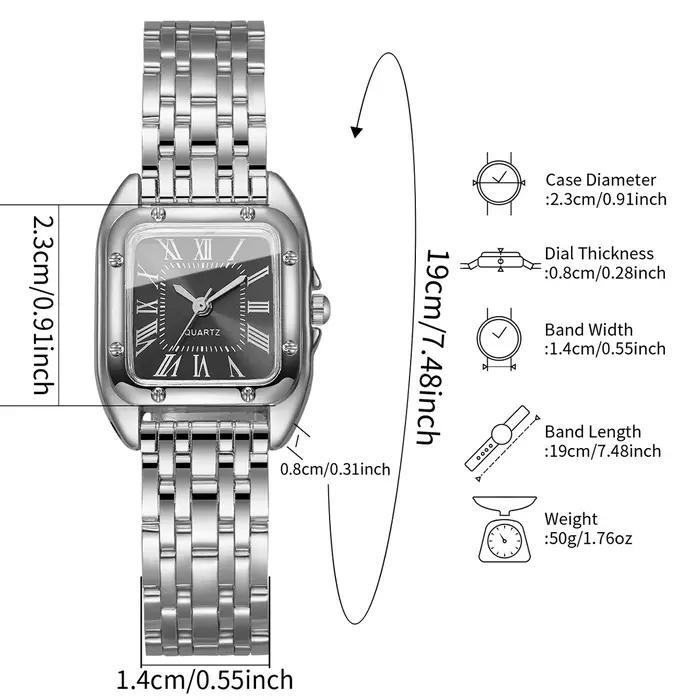 Montre à Quartz carrée de luxe pour femmes