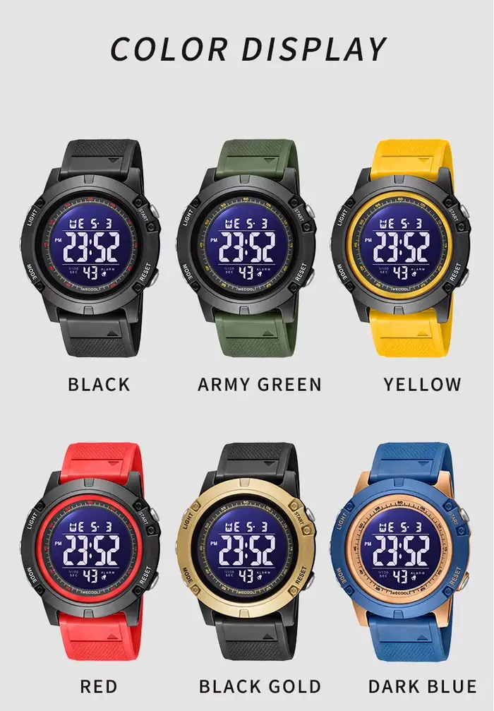 WECOOL W-601 Montre de sport analogique numérique à double affichage pour hommes - Étanche 50M