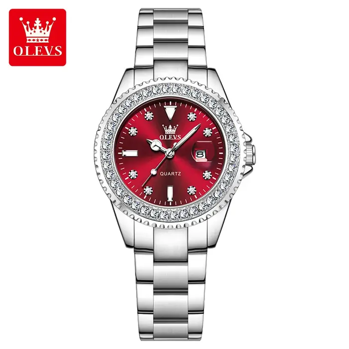 Montre femme en acier inoxydable élégante avec mouvement quartz et résistance à l'eau pour occasions spéciales