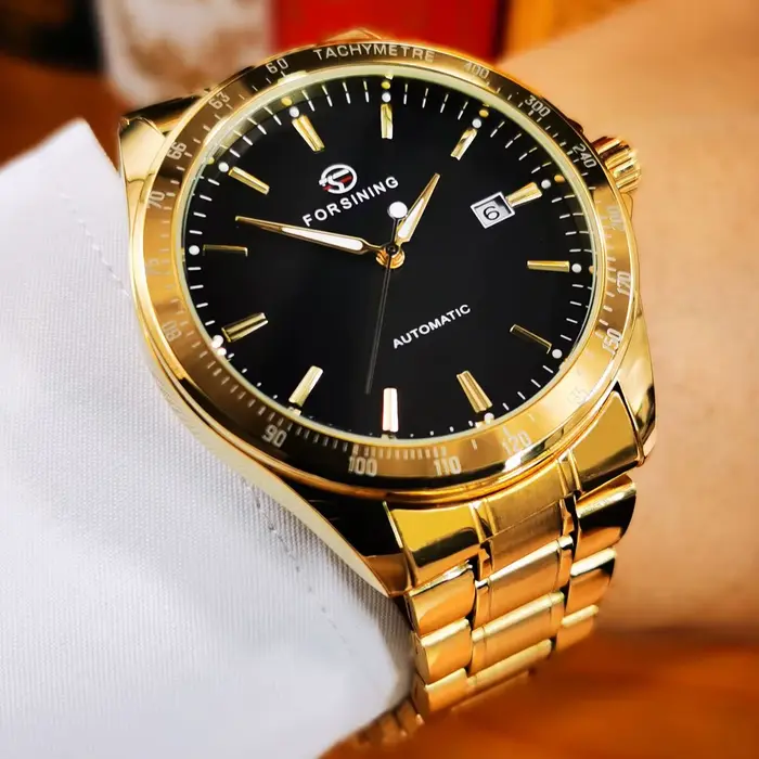 Forsining Business montre mécanique automatique pour hommes calendrier haut de gamme bracelet en acier inoxydable mode