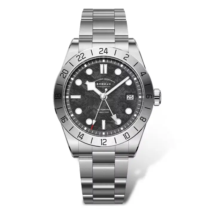 BORMAN 3825Men montre automatique 40MM GMT montre-bracelet mécanique 10ATM étanche lumineux saphir miroir NH34 mouvement