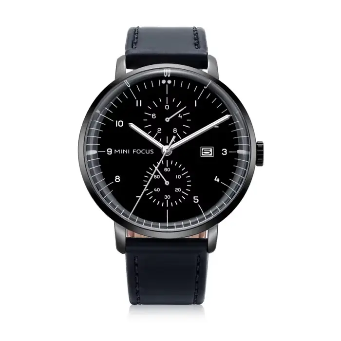 MINIFOCUS MF0052G Montre à quartz en cuir véritable avec cadran
