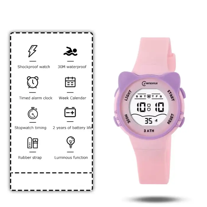UTHAI DigitaWatch filles et garçons mignon Meow Star montres enfants enfants collège lycée étanche r