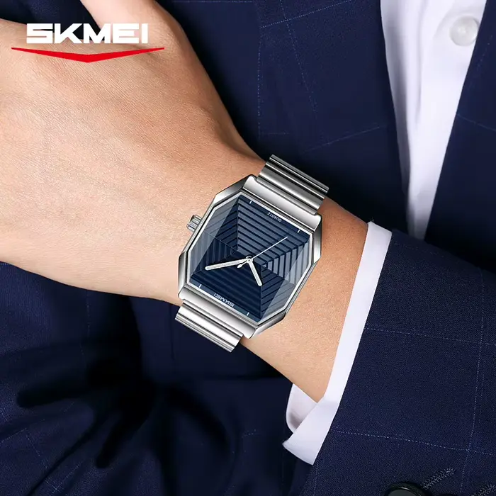 Montre à quartz Skmei 9393 élégante pour hommes avec mouvement à quartz et design unique en acier inoxydable pour occasions spéciales