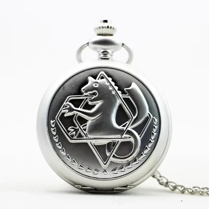 Montre de poche à Quartz avec pendentif en argent Antique Fullmetal Alchemist