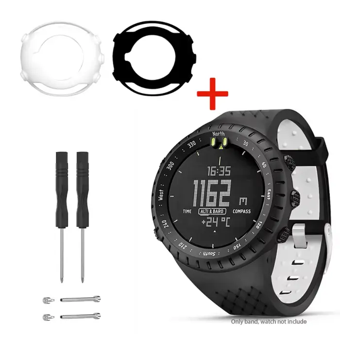 Housse TPU 2 en 1 et Bracelet en Silicone Coloré pour Suunto Core - Accessoire de Montre Intelligente Chic et Durables