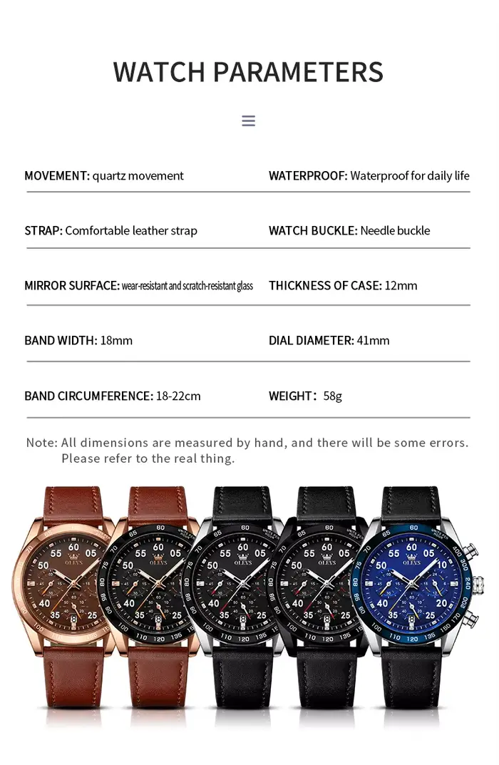 Montre à quartz étanche en acier inoxydable pour homme