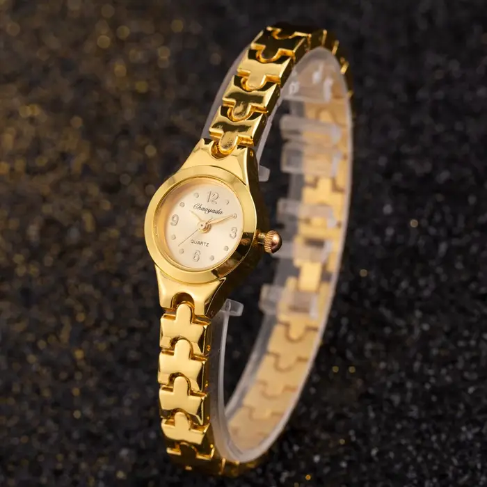 Montre de luxe JBAILI or strass bracelet acier inoxydable quartz pour femmes occasions spéciales cadeau elegance