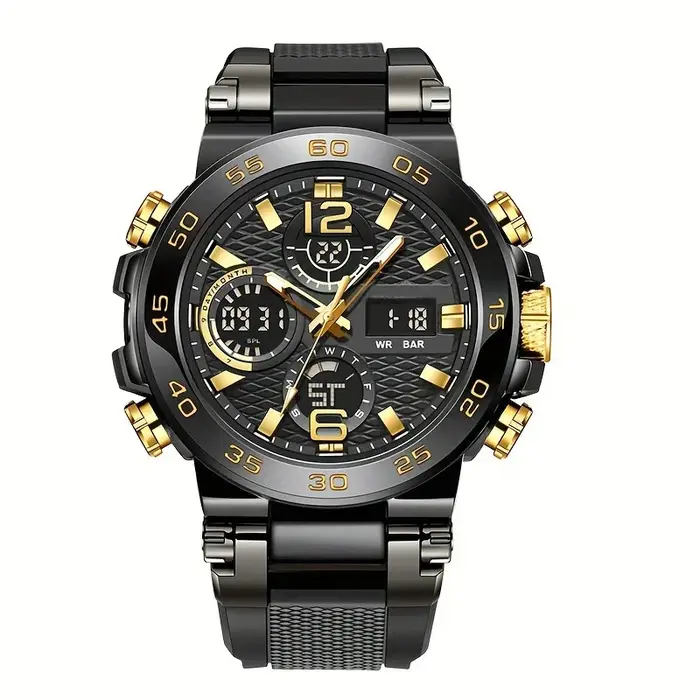 Nouvelles montres pour hommes étanche horloge alarme reloj hombre LCD double affichage montre-bracelet Quartz militaire