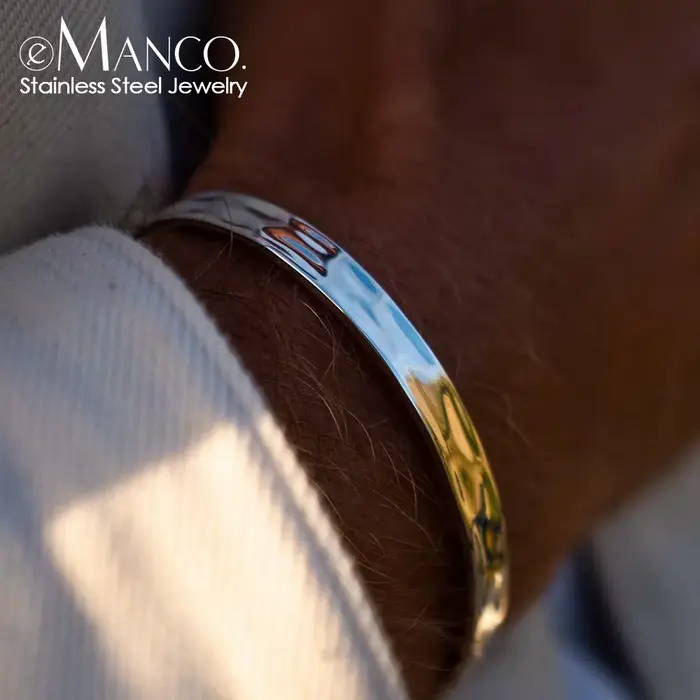 Bracelet pour homme EManco en acier inoxydable poli