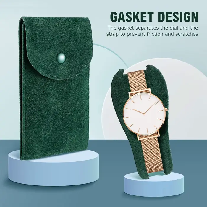Pochette de rangement portable en tissu flanelle pour montre