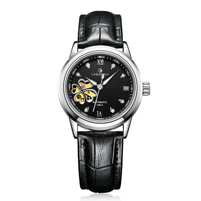 Montre-bracelet de luxe rose pour femme, montre mécanique automatique, résistante aux chocs, pour occasions spéciales et quotidienne