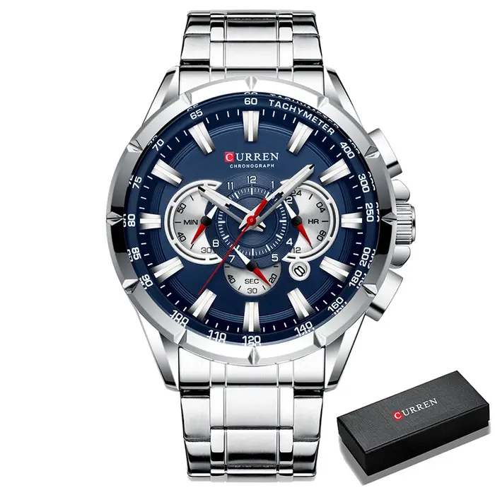 Relogio Masculino CURREN hommes d'affaires montre de luxe marque en acier inoxydable montre-bracelet chronographe armée