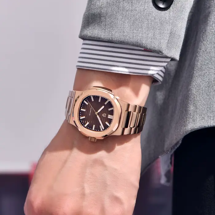 Montre mécanique Pagani Design en acier inoxydable pour homme, résistante à l'eau, avec cristal de saphir, pour toutes les occasions, cadeau parfait pour les amateurs de montres