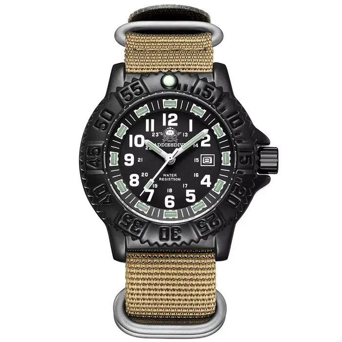 ADDIESDIVE-Montre de sport militaire pour homme, lunette rotative de luxe, montre Shoous, bracelet e