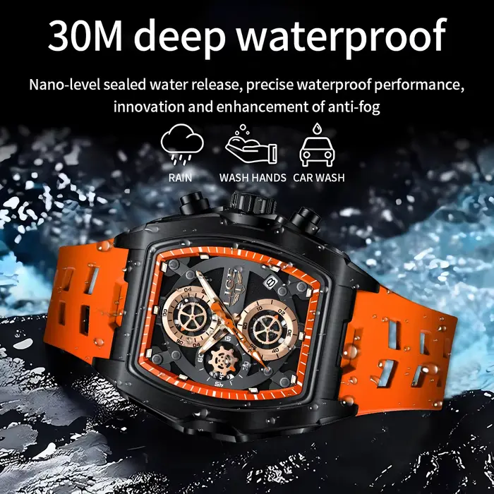 Montre à Quartz LIGE Élégante pour Hommes avec Fonction Chronographe Lumineux et Résistance à l'Eau Occasions Spéciales Activités Aquatiques Style Casual Mode