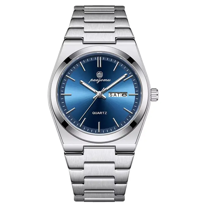 PAAZOMU Montre à quartz ultra-fine pour hommes et femmes, style minimaliste, étanche, lumineuse, bra