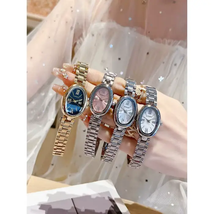 SUNMATE Petite montre dorée de luxe pour femme