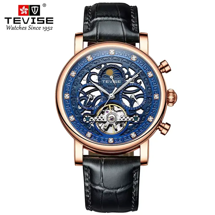 Montre-bracelet mécanique pour homme, style simple, élégante, classique