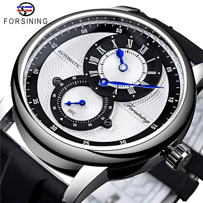 Montres FORSINING 366 de luxe à mouvement mécanique automatique squelette pour hommes