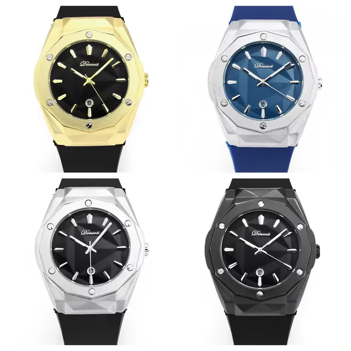 Montre pour homme Denvosi - Boîtier haut de gamme avec lunette à découpe diamantée