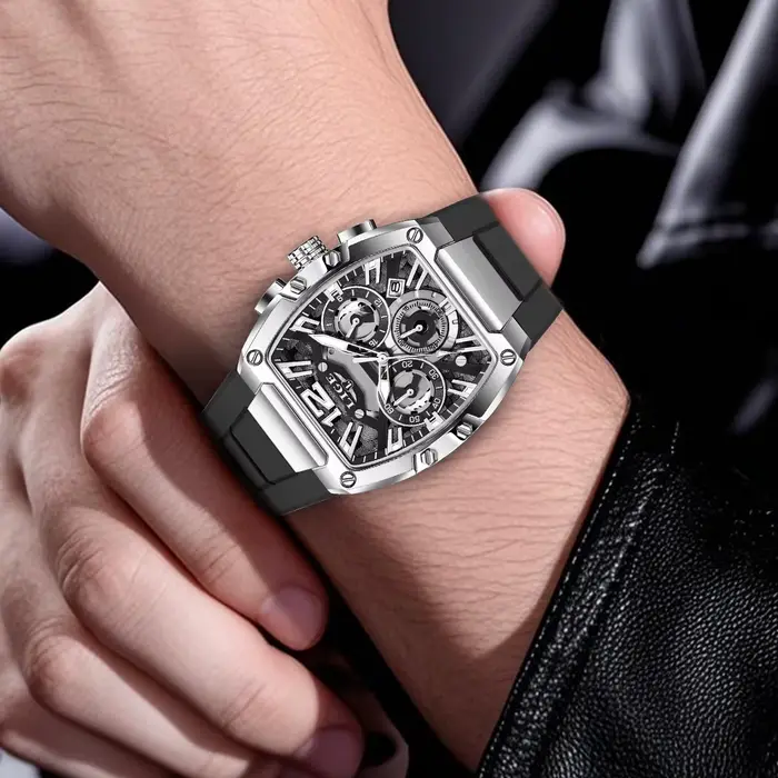 LIGE hommes montres montre carrée créative pour homme sport chronographe lumineux Date horloge haut de gamme