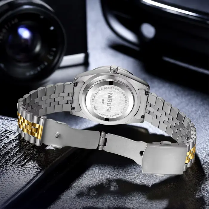 NIBOSI 2026 Nouvelle Marque Montres Hommes Montre à Quartz avec Date Étanche en Acier Inoxydable Montres-Bracelets