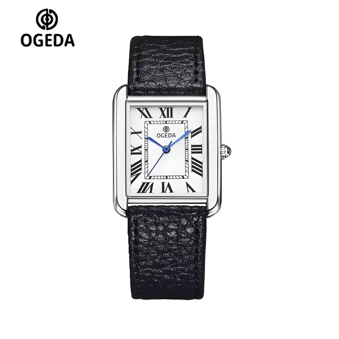 Ogeda 2025 Nouvelle montre à quartz carrée pour homme avec verre minéral, boîtier en alliage, bracel